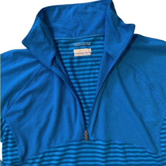 Columbia Omni-Wick Blue Striped Long Sleeve turtleneck top XL - Picture 2 of 8